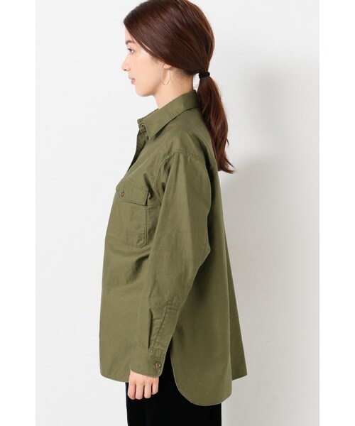 FRAMeWORK（フレームワーク）の「ムライトモールスキンワークシャツ（トップス・カーキ・フリー）」の5枚目の写真