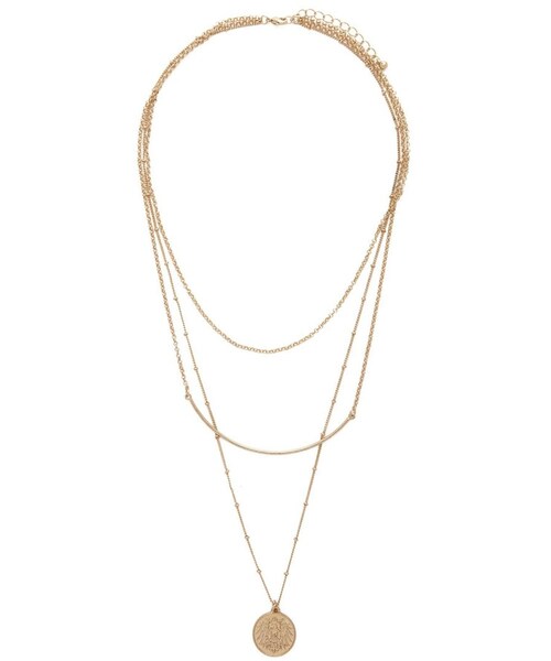 FOREVER 21（フォーエバー トゥエンティーワン）の「FOREVER 21 Layered Medallion Necklace（ネックレス・レディース・Gold・ONE SIZE）」の2枚目の写真