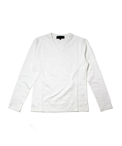 Luv maison（ラブメゾン）の「ジャガード・カモVネックロンTEE（トップス・メンズ・ブラック/ホワイト/ワイン・M/L）」の8枚目の写真