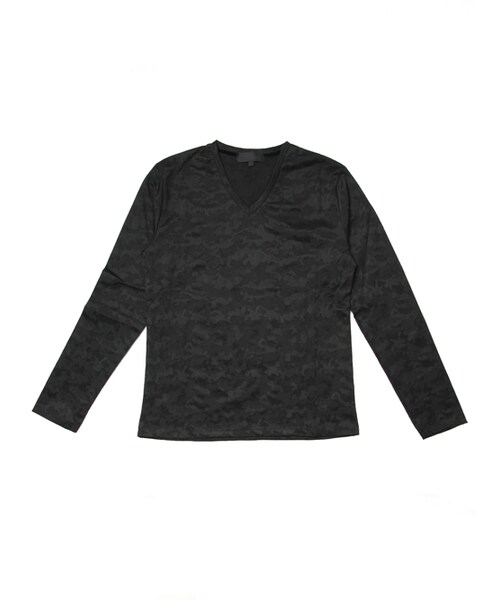 Luv maison（ラブメゾン）の「ジャガード・カモVネックロンTEE（トップス・メンズ・ブラック/ホワイト/ワイン・M/L）」の15枚目の写真