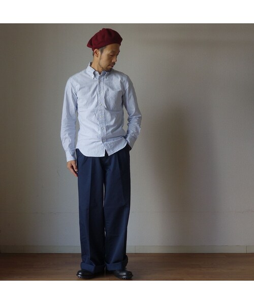 MANUAL ALPHABET(マニュアル アルファベット)の「Manual alphabet マニュアルアルファベット BASIC OXFORD B.D SHIRT STRIPE ベーシックオックスフォードボタンダウンシャツ ストライプ(シャツ/ブラウス・メンズ・その他)」の4枚目の写真