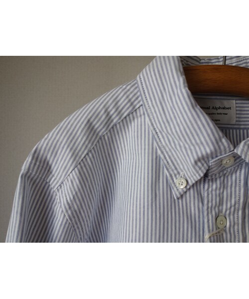 MANUAL ALPHABET(マニュアル アルファベット)の「Manual alphabet マニュアルアルファベット BASIC OXFORD B.D SHIRT STRIPE ベーシックオックスフォードボタンダウンシャツ ストライプ(シャツ/ブラウス・メンズ・その他)」の9枚目の写真