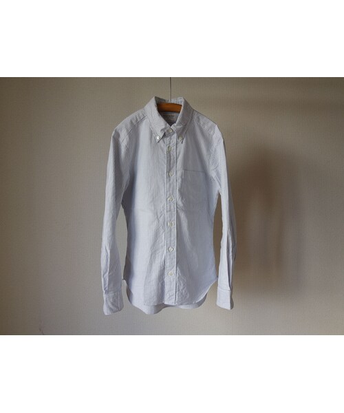 MANUAL ALPHABET(マニュアル アルファベット)の「Manual alphabet マニュアルアルファベット BASIC OXFORD B.D SHIRT STRIPE ベーシックオックスフォードボタンダウンシャツ ストライプ(シャツ/ブラウス・メンズ・その他)」の7枚目の写真