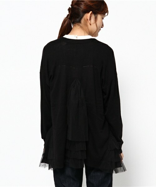 FRAPBOIS(フラボア)の「チュチュニット(カーディガン/ボレロ・レディース・ブラック/グレー/グリーン・1)」の6枚目の写真