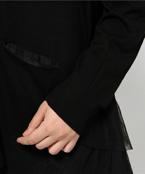 FRAPBOIS(フラボア)の「チュチュニット(カーディガン/ボレロ・レディース・ブラック/グレー/グリーン・1)」の8枚目の写真