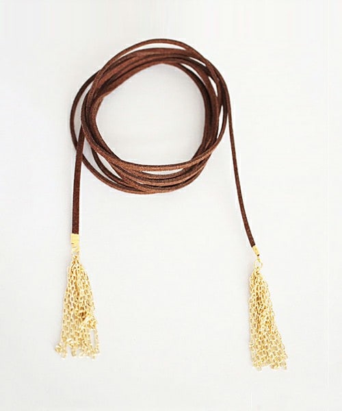 PAULOWNIA（ポロウニア）の「チェーンタッセルチョーカー（ピアス（両耳用）・レディース・ブラック/ブラウン・Free）」の2枚目の写真