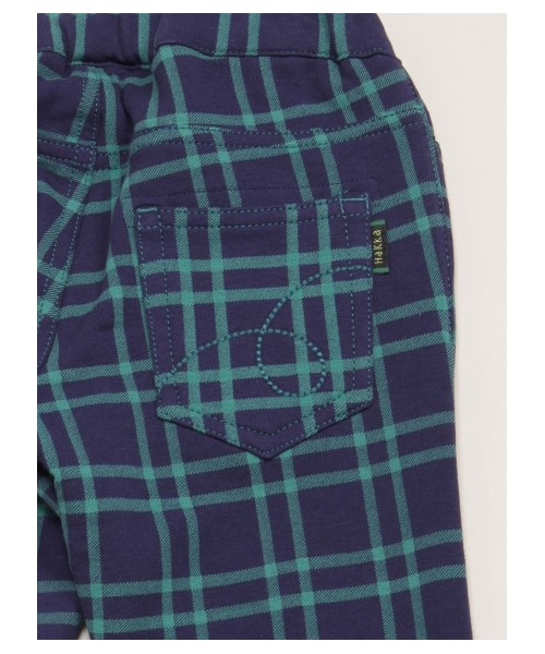 HAKKA KIDS（ハッカキッズ）の「オリジナルチェックプリント 総ゴムフル丈スリムパンツ（パンツ・レディース・ネイビー/ブラック・100/110/120）」の6枚目の写真