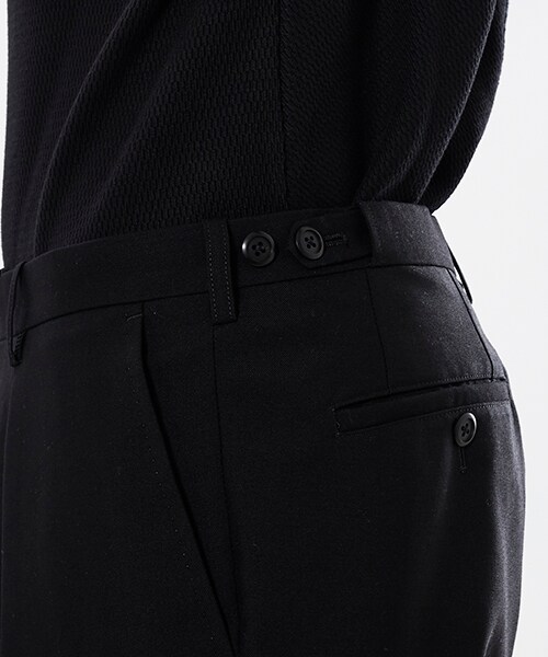 LAD MUSICIAN(ラッドミュージシャン)の「ウールギャバジン1タックスラックス ブラック(その他・メンズ・BLK/NVY・42/44)」の9枚目の写真