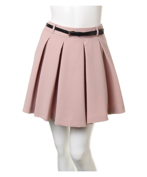 INGNI(イング)の「【2016秋の新作】ベルト付ラチネペプラムキュロット/パンツ(パンツ・レディース・クロ/ピンク/ボルドー/コン/キャメル・M)」の1枚目の写真