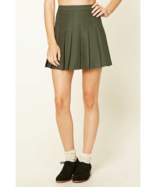 FOREVER 21（フォーエバー トゥエンティーワン）の「FOREVER 21 Pleated Mini Skirt（スカート・レディース・Pink/Green・XS/S/M/L）」の9枚目の写真