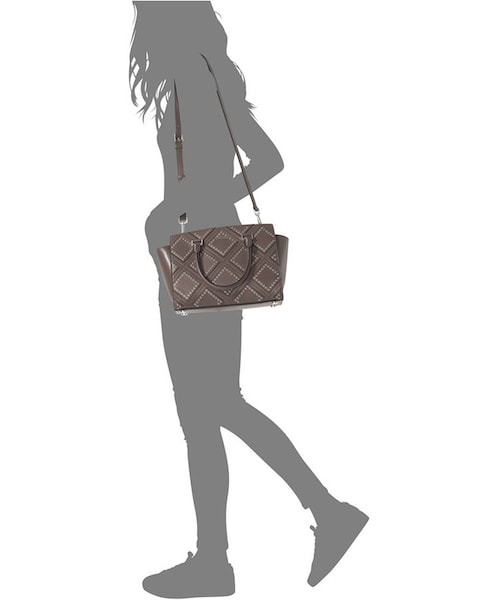 MICHAEL KORS（マイケルコース）の「MICHAEL Michael Kors Diamond Grommet Selma Medium Top Zip Satchel（ショルダーバッグ・レディース・Black/Cinder/Purple・One Size）」の3枚目の写真