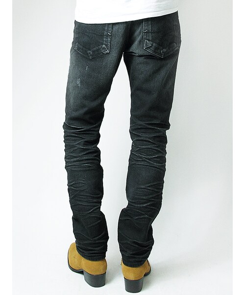 JACKROSE（ジャックローズ）の「ヴィンテージ加工ストレートデニム（パンツ・メンズ・ブラック/インディゴ・S/M/L/XL）」の3枚目の写真