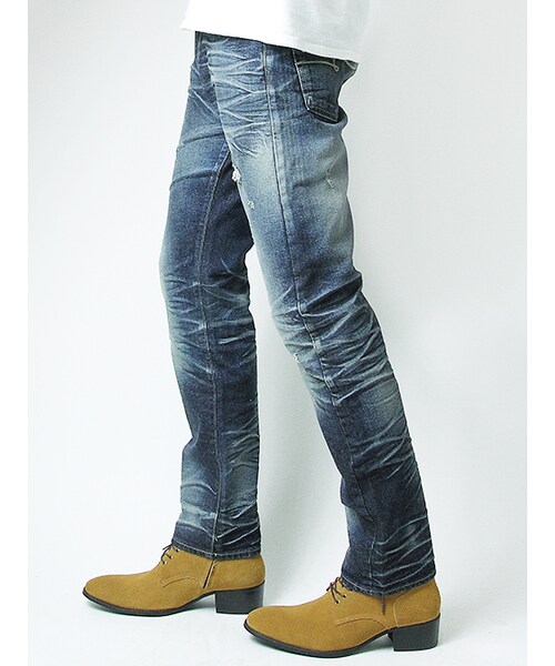 JACKROSE（ジャックローズ）の「ヴィンテージ加工ストレートデニム（パンツ・メンズ・ブラック/インディゴ・S/M/L/XL）」の14枚目の写真