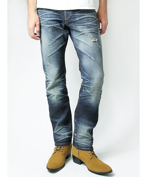 JACKROSE（ジャックローズ）の「ヴィンテージ加工ストレートデニム（パンツ・メンズ・ブラック/インディゴ・S/M/L/XL）」の13枚目の写真