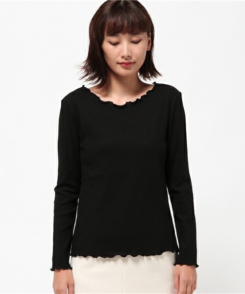 archives（アルシーヴ）の「ラウンドメローテレコトップス（Tシャツ/カットソー・レディース・オフホワイト/ブラック/グレー/ベージュ/ワイン・MEDIUM）」の6枚目の写真