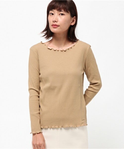 archives（アルシーヴ）の「ラウンドメローテレコトップス（Tシャツ/カットソー・レディース・オフホワイト/ブラック/グレー/ベージュ/ワイン・MEDIUM）」の4枚目の写真