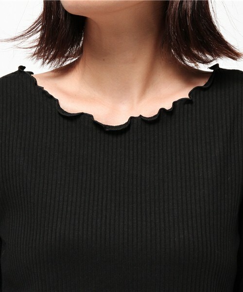 archives（アルシーヴ）の「ラウンドメローテレコトップス（Tシャツ/カットソー・レディース・オフホワイト/ブラック/グレー/ベージュ/ワイン・MEDIUM）」の9枚目の写真