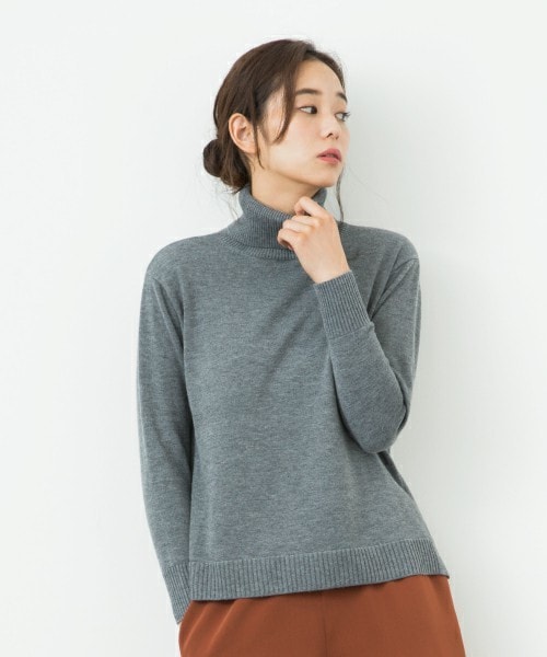 actuel（アクチュエル）の「サイドスリットタートル（ニット/セーター・レディース・ブラック/グレー/イエロー・FREE）」の7枚目の写真