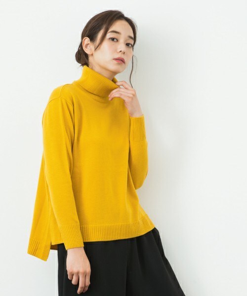 actuel（アクチュエル）の「サイドスリットタートル（ニット/セーター・レディース・ブラック/グレー/イエロー・FREE）」の11枚目の写真