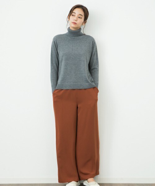 actuel（アクチュエル）の「サイドスリットタートル（ニット/セーター・レディース・ブラック/グレー/イエロー・FREE）」の9枚目の写真