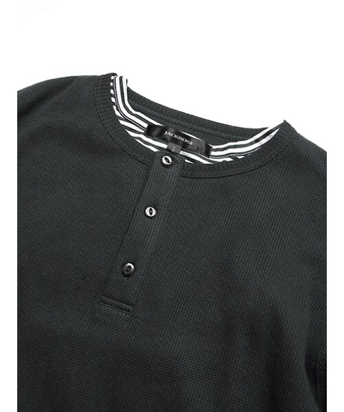 JACKROSE(ジャックローズ)の「レイヤードヘンリーネックロンTEE(トップス・メンズ・ブラック/グレー/ホワイト・M/L)」の13枚目の写真
