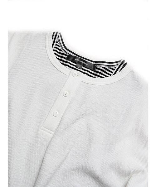 JACKROSE(ジャックローズ)の「レイヤードヘンリーネックロンTEE(トップス・メンズ・ブラック/グレー/ホワイト・M/L)」の5枚目の写真
