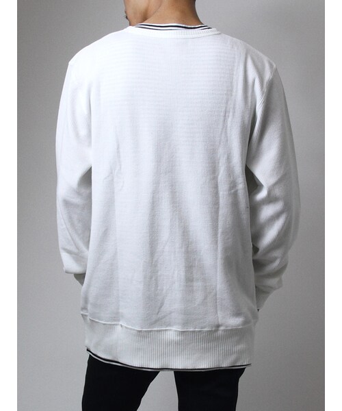 JACKROSE(ジャックローズ)の「レイヤードヘンリーネックロンTEE(トップス・メンズ・ブラック/グレー/ホワイト・M/L)」の3枚目の写真