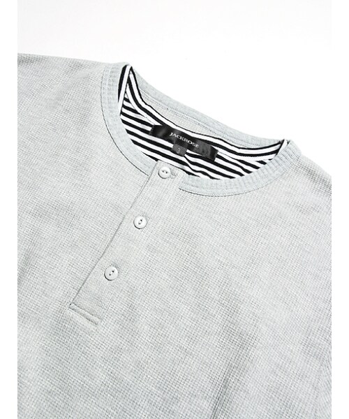 JACKROSE(ジャックローズ)の「レイヤードヘンリーネックロンTEE(トップス・メンズ・ブラック/グレー/ホワイト・M/L)」の22枚目の写真