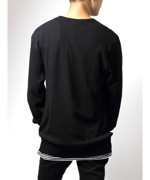 JACKROSE(ジャックローズ)の「レイヤードヘンリーネックロンTEE(トップス・メンズ・ブラック/グレー/ホワイト・M/L)」の11枚目の写真