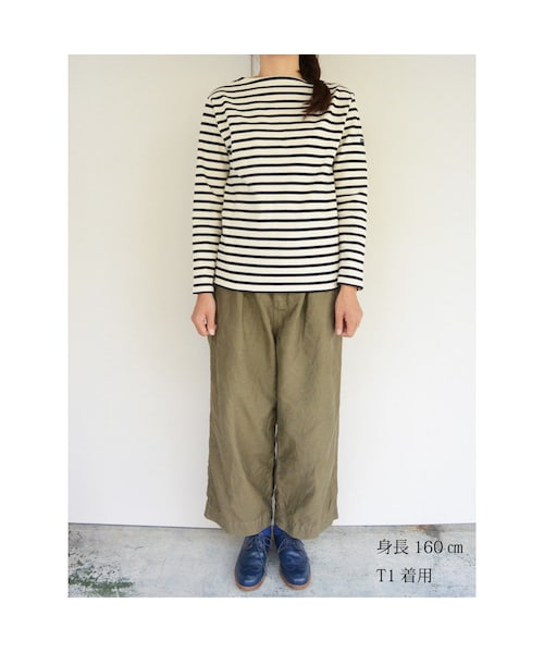 SAINT JAMES（セントジェームス）の「SAINT JAMES（ｾﾝﾄｼﾞｪｰﾑｽ） OUESSANT BORDER （ECRU×NOIR）【正規取り扱い品】（Tシャツ/カットソー・メンズ・その他）」の4枚目の写真