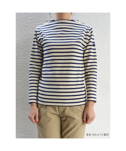 SAINT JAMES（セントジェームス）の「SAINT JAMES（ｾﾝﾄｼﾞｪｰﾑｽ） OUESSANT BORDER （ECRU×NOIR）【正規取り扱い品】（Tシャツ/カットソー・メンズ・その他）」の7枚目の写真