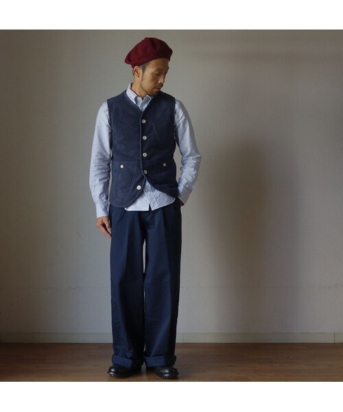 Re made in tokyo japan（アールイーメイドイントウキョウジャパン）の「【完売御礼】Re made in tokyo japan アールーイーメイドイントーキョージャパン BOA FLEECE  HUNTING VEST ボアフリース ハンチングベスト NVY（ベスト・メンズ・その他）」の2枚目の写真