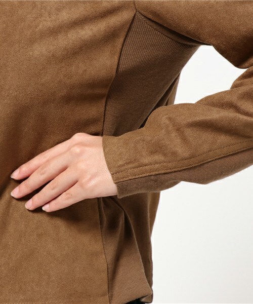 INTERPLANET WINGS(インタープラネットウィング)の「フェイクスエードノーカラーJK(ノーカラージャケット・レディース・ブラウン/ベージュ・FREE)」の7枚目の写真