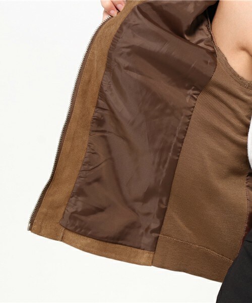 INTERPLANET WINGS(インタープラネットウィング)の「フェイクスエードノーカラーJK(ノーカラージャケット・レディース・ブラウン/ベージュ・FREE)」の9枚目の写真