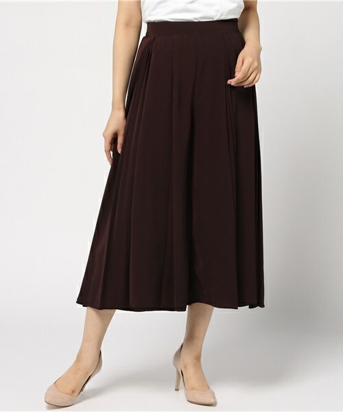 actuel（アクチュエル）の「マットサテン部分プリーツスカンツ（その他パンツ・レディース・ブラック/ブラウン/キャメル・FREE）」の3枚目の写真