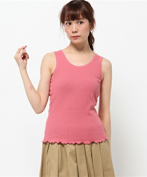 archives（アルシーヴ）の「変形リブタンクトップ（Tシャツ/カットソー・レディース・オフホワイト/ブラウン/ネイビー/ピンク・MEDIUM）」の4枚目の写真