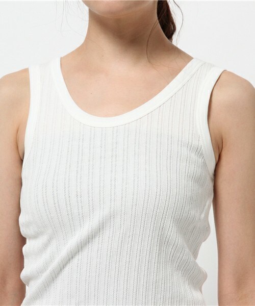 archives（アルシーヴ）の「変形リブタンクトップ（Tシャツ/カットソー・レディース・オフホワイト/ブラウン/ネイビー/ピンク・MEDIUM）」の8枚目の写真