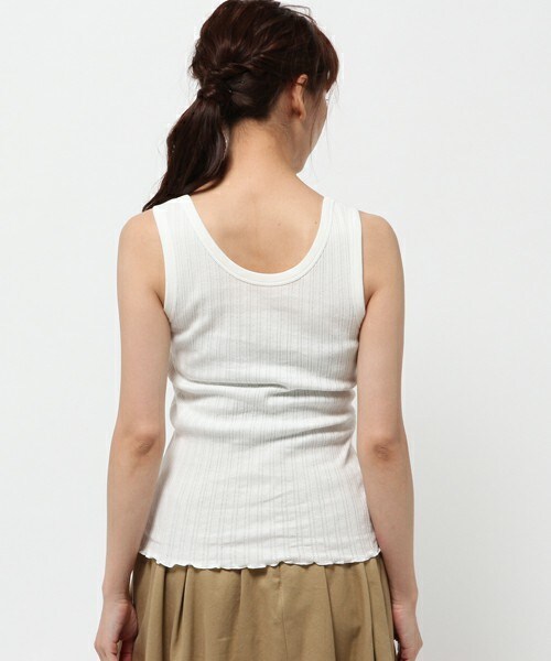 archives（アルシーヴ）の「変形リブタンクトップ（Tシャツ/カットソー・レディース・オフホワイト/ブラウン/ネイビー/ピンク・MEDIUM）」の7枚目の写真