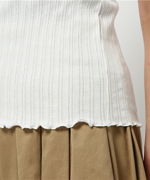 archives（アルシーヴ）の「変形リブタンクトップ（Tシャツ/カットソー・レディース・オフホワイト/ブラウン/ネイビー/ピンク・MEDIUM）」の9枚目の写真