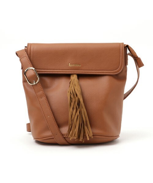 archives（アルシーヴ）の「タッセル付きバケツ型ショルダー（ショルダーバッグ・レディース・ブラック/キャメル・MEDIUM）」の14枚目の写真