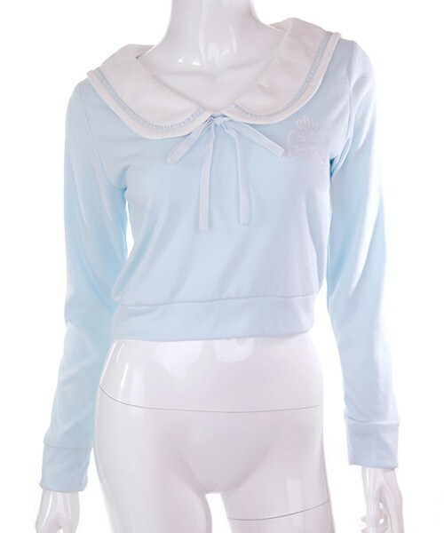 Bobon21（ボボンニジュウイチ）の「セーラーカラーガーリートップス（Tシャツ/カットソー・レディース・ピンク/ブルー・S/M）」の2枚目の写真