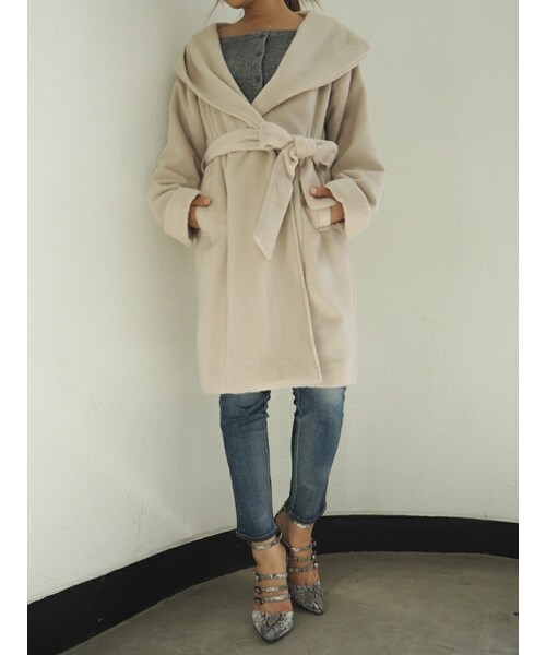 GYDA（ジェイダ）の「フードトッパーコート（ジャケット/アウター・レディース・グレー/ブラック/ベージュ）」の3枚目の写真