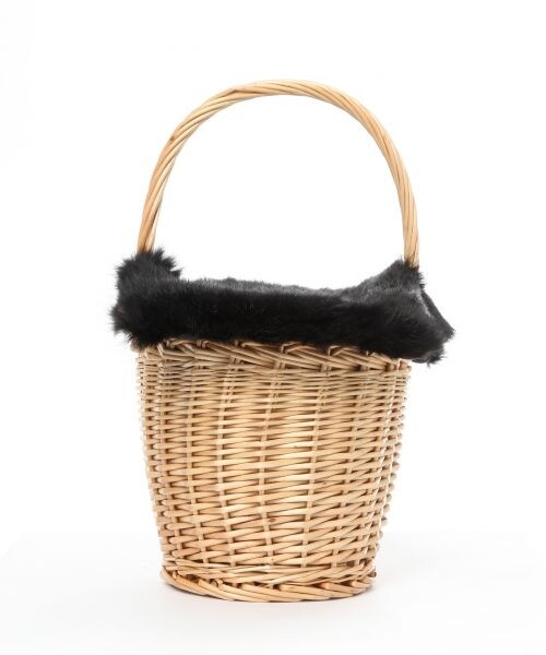 A part by（アパートバイ）の「ラビットファ－バスケット（バッグ・ブラック/ベージュ・ナシ）」の6枚目の写真