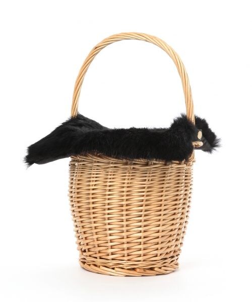 A part by（アパートバイ）の「ラビットファ－バスケット（バッグ・ブラック/ベージュ・ナシ）」の4枚目の写真