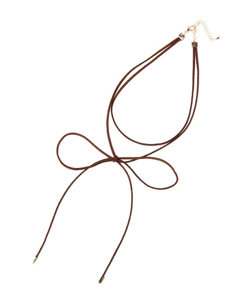 INGNI（イング）の「【2016秋の新作】スウェードリボンチョーカー（アクセサリー・レディース・ｸﾛ/ﾌﾞﾗｳﾝ・-）」の6枚目の写真