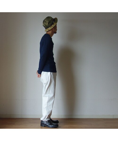 MANUAL ALPHABET(マニュアル アルファベット)の「MANUAL ALPHABET マニュアルアルファベット MA-C-026 ハーフフライス クルーネック ロングスリーブ TEE NVY ネイビー(Tシャツ/カットソー・メンズ・その他)」の6枚目の写真