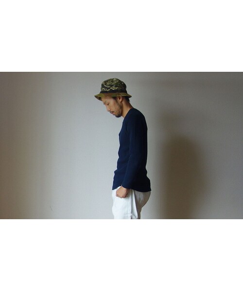 MANUAL ALPHABET(マニュアル アルファベット)の「MANUAL ALPHABET マニュアルアルファベット MA-C-026 ハーフフライス クルーネック ロングスリーブ TEE NVY ネイビー(Tシャツ/カットソー・メンズ・その他)」の4枚目の写真