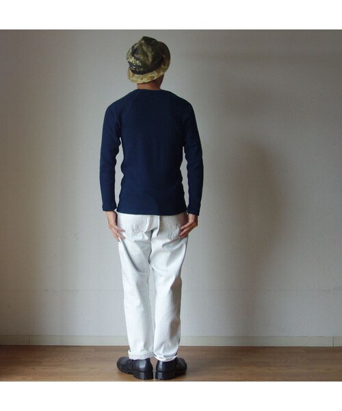 MANUAL ALPHABET(マニュアル アルファベット)の「MANUAL ALPHABET マニュアルアルファベット MA-C-026 ハーフフライス クルーネック ロングスリーブ TEE NVY ネイビー(Tシャツ/カットソー・メンズ・その他)」の8枚目の写真