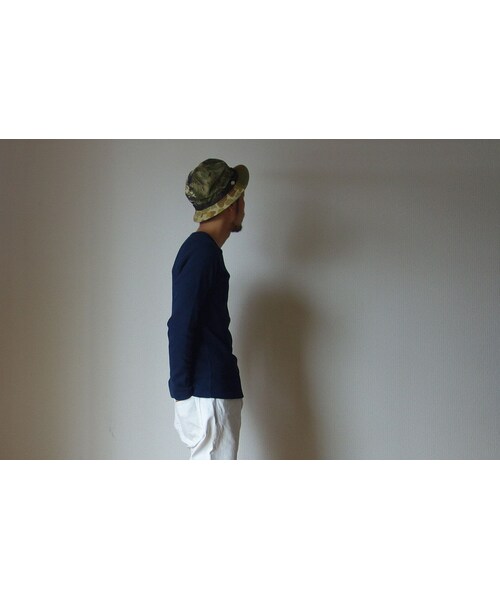 MANUAL ALPHABET(マニュアル アルファベット)の「MANUAL ALPHABET マニュアルアルファベット MA-C-026 ハーフフライス クルーネック ロングスリーブ TEE NVY ネイビー(Tシャツ/カットソー・メンズ・その他)」の3枚目の写真