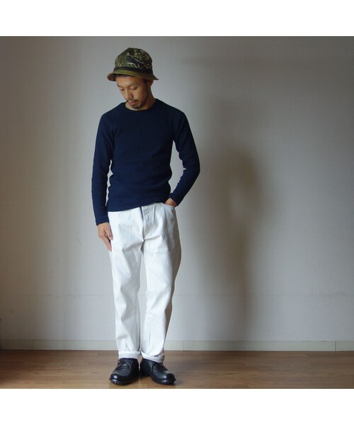 MANUAL ALPHABET(マニュアル アルファベット)の「MANUAL ALPHABET マニュアルアルファベット MA-C-026 ハーフフライス クルーネック ロングスリーブ TEE NVY ネイビー(Tシャツ/カットソー・メンズ・その他)」の5枚目の写真